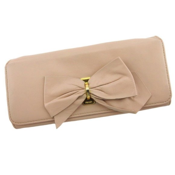 PRADA wallet ribbon pink leather Authentic - Picture 1 of 8